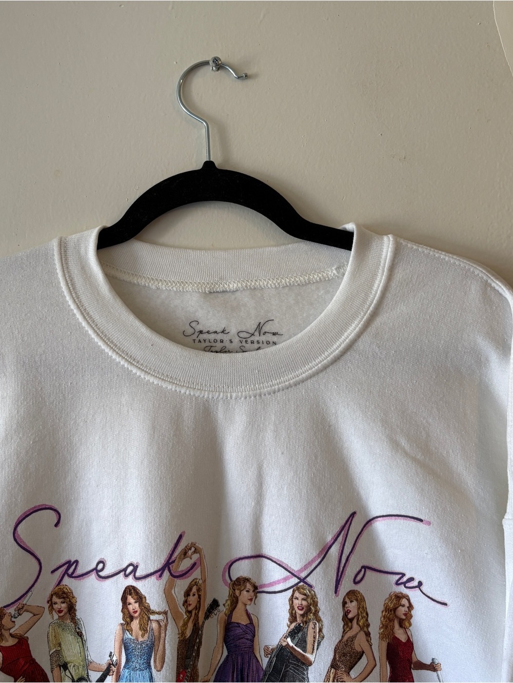 Taylor Swift Speak Now Taylor’s Version Sweatshirt XL White Crewneck Long Sleeve - Picture 4 of 10